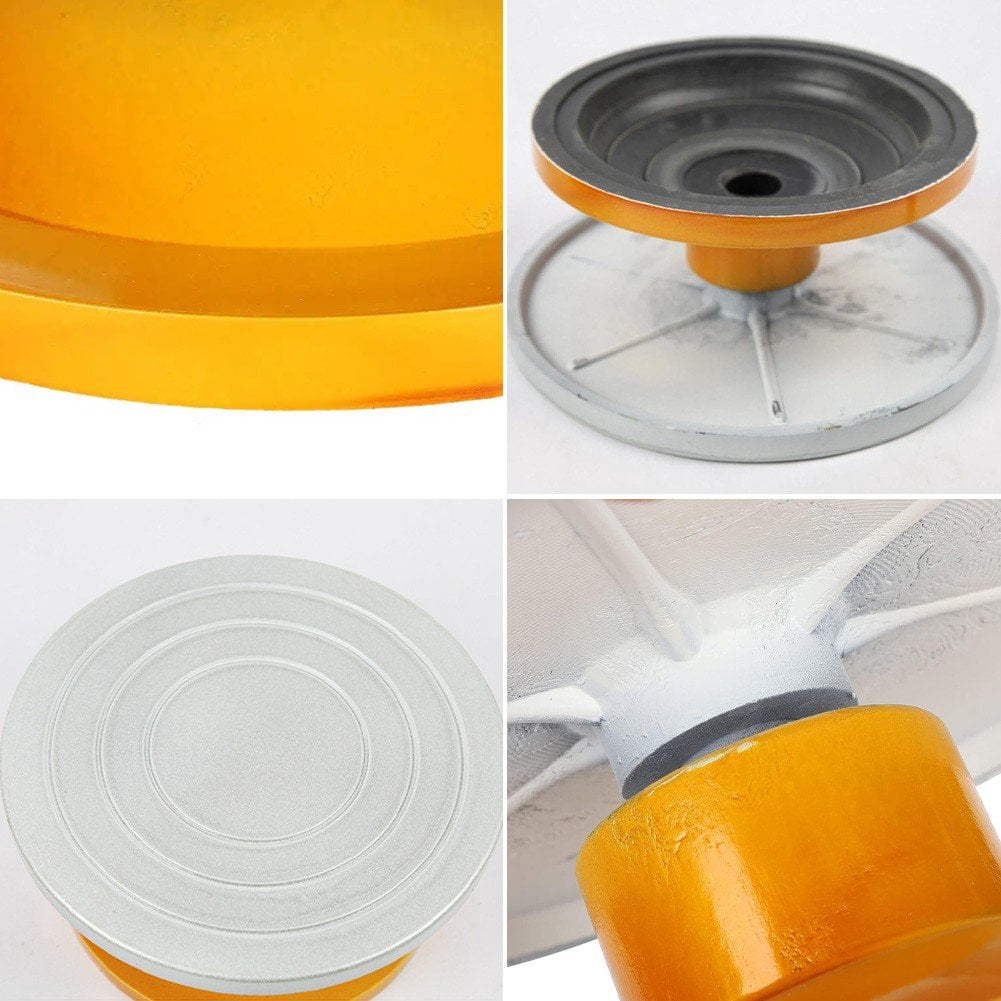 Hzzsbu 30cm Heavy Duty Pottery Banding Wheel, Manual Rotating Turntable for Clay Sculpture Cake Decorating