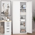 thumbnail image 2 of Metal Garage Storage Cabinet with 2 Doors and 4 Adjustable Shelves - 70.8" Steel Locking Storage Cabinet,Garage Cabinets for Office,Home,Garage,Gym,School (White), 2 of 14
