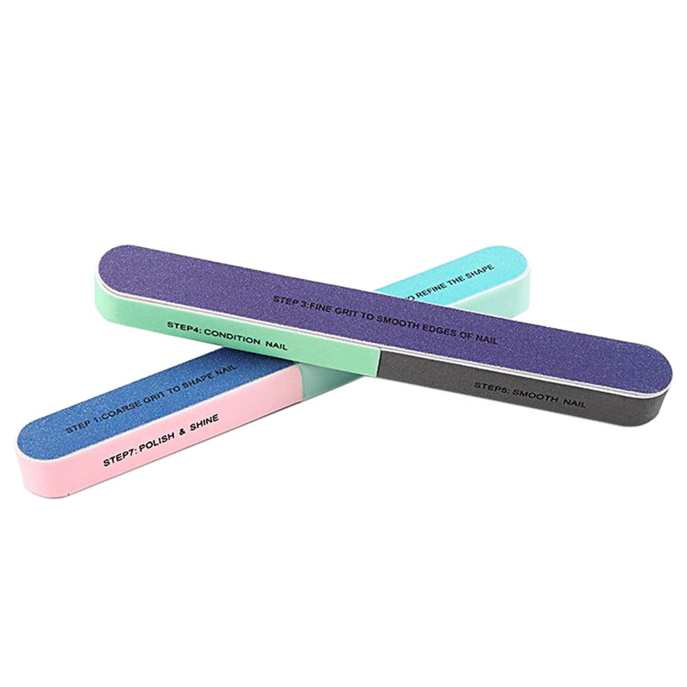 2pcs/lot Nail Files Nail Buffers Block 7 Professional Buffing Polishing