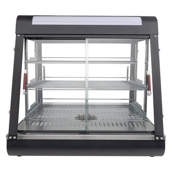 YUONAO 3-Tier Commercial Food Warmer Display Case, 1200W Countertop Heated Cabinet for Pizza, Snacks, Bakery, Cafeteria, Restaurant Use