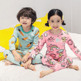 thumbnail image 3 of Conjunto de ropa interior con forro polar grueso para niños, parte superior inferior de otoño, diseño de rayas a la moda para niños y niñas, 3 of 5