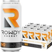 Rowdy Energy Drink, Low Sugar, Orange Citrus, 16 fl oz, 12 pack