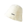 thumbnail image 2 of Beanie for Men Women Warm Winter Knit Cuffed Beanie Women's Fashion Face Solid Color Winter Plush Warm Cold Fisherman Hat White, 2 of 3