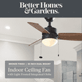 thumbnail image 3 of Better Homes & Gardens 30" Finney Modern Bronze Indoor Ceiling Fan with Light,  Pull Chains & Reverse Airflow, 3 of 14