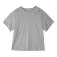 thumbnail image 4 of LYEAA Loose Workout Shirts Men Short Sleeves Crew Neck Athletic Summer Pullover T-shirts Solid Training Casual Soft Comfortable Breathable Men's Tops Gray XL, 4 of 9