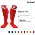 thumbnail image 4 of Lian LifeStyle Exceptional Boy's 1 Pair Knee High Sports Socks for Soccer, Softball, Baseball, and Many Other Sports XL003 Size MRed, 4 of 5