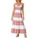 thumbnail image 1 of Vestidos midi de verano Boho INSPIRE CHIC para mujeres con tirantes espagueti, cintura ajustable, vestido maxi de capas rojo S, 1 of 6
