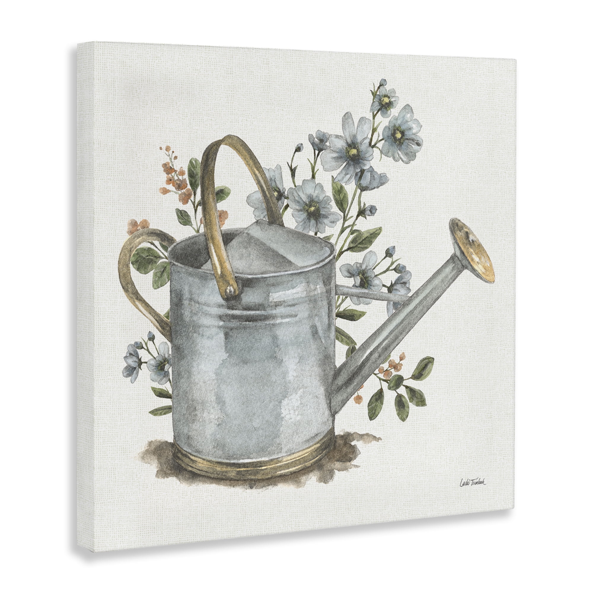 Stupell Industries Garden Watering Can Botanical & Floral Painting Gallery Wrapped Canvas Art Print Wall Art, 24 x 24