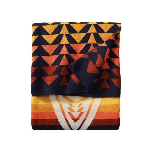Pendleton Knit Harding Navy Jacquard Blanket, Throw