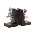 thumbnail image 6 of DecMode 4" People Brown Polystone Bookends with Swing Set (Set of 2), 6 of 9