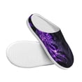 thumbnail image 3 of Haiem Purple Plant White Tiger Print Women's Fuzzy Memory Foam House Slipper Cozy Home Footwear Non-slip Winter Slippers-40/41, 3 of 7