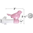 thumbnail image 4 of Urbanest 3/4-inch Cute Bird Designer Decorative Adjustable Window Treatment Curtain Single Rod Set, Heavy Duty, Baby Pink With White Rod, 84" to 120", 4 of 8