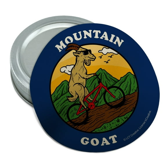 Mountain Goat Biking Funny Humor Round Rubber Non-Slip Jar Gripper Lid Opener