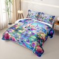 thumbnail image 3 of Metsweet Magical Unicorn Twin Quilt Set, Princess Castle Butterfly Twin Coverlet Set, 3 of 7