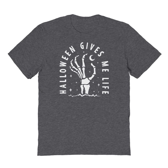 Halloween Halloween Gives Me Life Graphic Dark Heather Men's Cotton T-Shirt