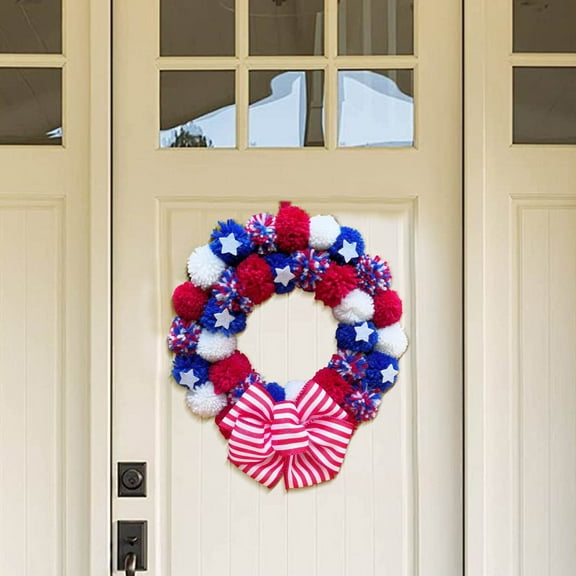 AZXY 4th of July Wreath,Patriotic Wreath,Independence Day Wreaths,Memorial Day Decorations