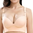 thumbnail image 3 of Gvdentm Bralettes for Women With Support Bra for Older Women Front Closure 5d Shaping Push Up Seamless No Trace Beauty Back Sports Comfy Bra(Beige,48), 3 of 8