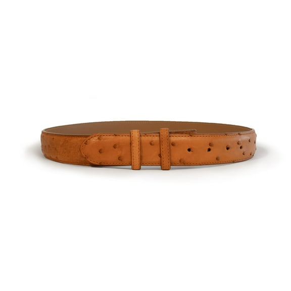 Ferrini Cowboy Full Quill Ostrich Belt Handmade Cognac