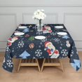 thumbnail image 3 of Dark Blue Christmas Santa Pattern Square Tablecloth,Waterproof Square Table Cover,Wipeable Spillproof Washable Table Cover for Home Kitchen Party Decor 52"x52"(132x132cm), 3 of 6