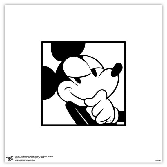 Gallery Pops Disney Mickey Mouse - Mickey Expressions - Cheeky Wall Art, Unframed Version, 12" x 12"