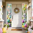 thumbnail image 4 of AURIGATE Easter Porch Door Banner 11.81x70.87in, Single Piece Polyester Easter Door Couplet with Bunny & Colorful Egg Design, Spring Easter Front Door Porch Decor for Home Holiday Party Supplies, 4 of 6