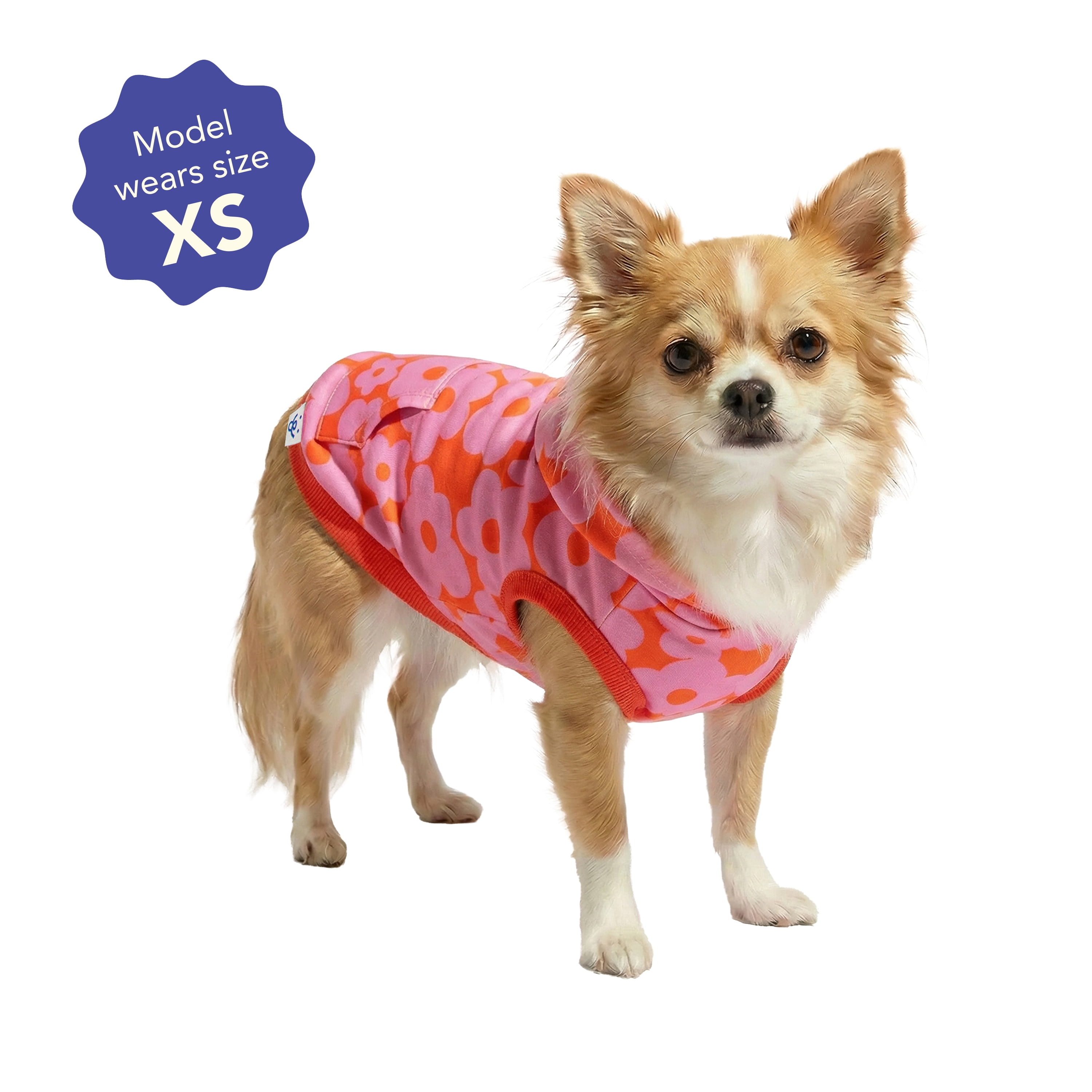 Oodles Pink Tropical Blooming Floral Spring Dog Hoodie, Extra Small