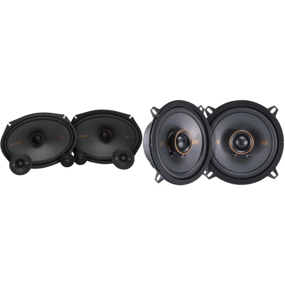 Kicker 51KSS369 KS-Series 6x9" and 2.75" and 1" Tweeter, 3-way Component System w/ 51KSC504 5.25" Coaxial Bundle
