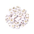 thumbnail image 1 of 100 Unids/paquete Cuentas Letras Colores Oblatas en Inglés Mezclados Btafrte para Pulsera Diy T10498 Fondo Blanco Mixto Dorado, 1 of 9