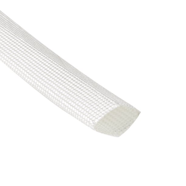 White Electrical Wire Fiberglass Insulation Sleeve 2M Long 20mm Dia