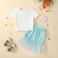 thumbnail image 5 of Girls' Mermaids T-Shirt Short Skirt 2-Piece Set Comfortable Breathable Clothes for Travel/Daily/Home, 5 of 5