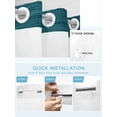 thumbnail image 5 of No Hook Shower Curtains with Snap-in Liner Set, Nautical Anchor Teal Green Waterproof Hotel Style Bathroom Shower Curtain, Coastal Ocean Ombre Striped Mesh Top Window Bath Curtains 36''x72'', 5 of 6