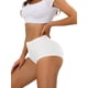 thumbnail image 4 of INSPIRAR CHIC Bragas de Mujer Elásticas de Cintura Alta Sin Forro Transpirables Ropa Interior Invisible M Blanca, 4 of 4