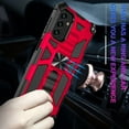 thumbnail image 6 of Ring Kickstand Phone Case for Samsung Galaxy A13 5G/4G w/Tempered Glass Screen Protector for Car Mount Hybrid Hard Shockproof Case - Red, 6 of 8