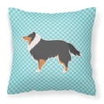 thumbnail image 2 of Carolines Treasures BB3730PW1818 Sheltie & Shetland Sheepdog Checkerboard Blue Fabric Decorative Pillow, 2 of 5