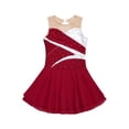 thumbnail image 2 of Zaldita Kids Girls Shiny Rhinestone Sleeveless Figure Ice Roller Skating Dress Gymnastic Tutu Skirted Red 10, 2 of 7