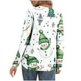 thumbnail image 4 of Women’s Long Sleeve Christmas Top Oversized Cute Printed Xmas Blouse Stretchy Baggy Tunic Henley Neck Sparkly Dressy Casual Soft Festival Top for Winter Holiday Outfits, 4 of 7