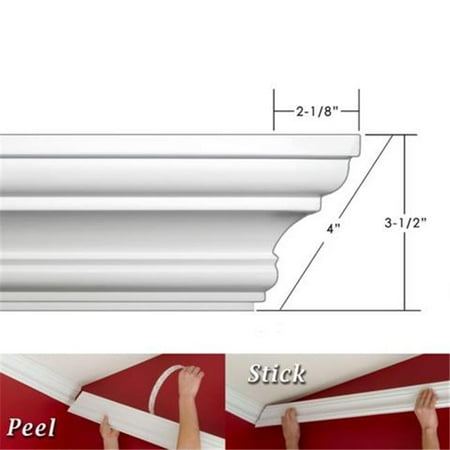 EZ A Peel ECM416 4 in. Easy Crown Molding - 17 ft. x 17