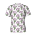 thumbnail image 4 of Qekee Tulips Flowers Classic Fit T-Shirt Men's Shirt Men's Tight Short Sleeves for Exercise, Running, Mountaineering - Tulips Flowers, 4 of 9