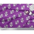 thumbnail image 2 of Soimoi Modal Satin Fabric Leaves & Floral Block Decor Fabric Printed Yard 42 Inch Wide, 2 of 3