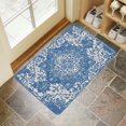 thumbnail image 4 of Blue Boho Door Mat Welcome Door Mat for Front Door, Home Entrance, Yard, Floor, Patio, Non Slip Spring Summer Welcome Mat Indoor Outdoor Doormat 0"*", 4 of 6