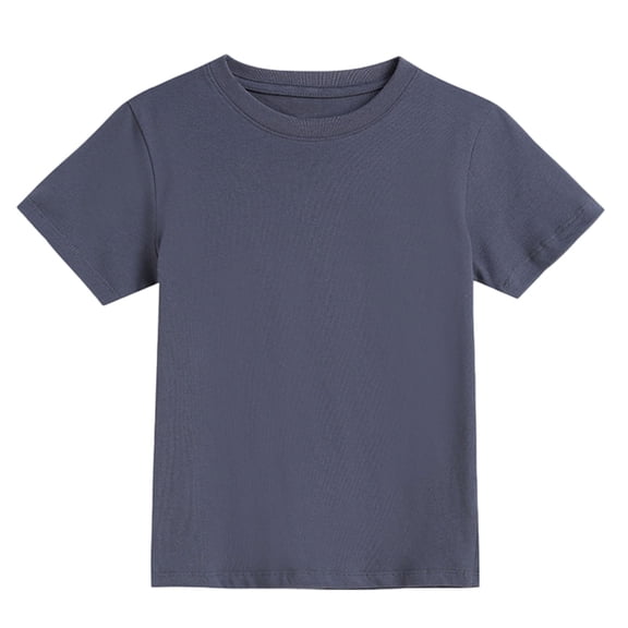 Coerni Girls Short Sleeve T Shirts Kids Solid Summer Crewneck Tops Tees Basketball Undershirt Quick Dry Athletic Base Layer T-Shirt
