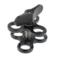 thumbnail image 5 of 1 Inch Underwater Ball Clamp 3 Holes Easy Releasing Mounting and Moving Around Clamp for Scuba Diving Video Camera Tray System Black, 5 of 7