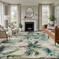 thumbnail image 2 of 6x9 Area Rugs, Summer Palm Trees Non-Skid Rubber Backing Large Rectangle Rugs - Living Room Bedroom Home Office, Vintage Botanical Tropical Leaves Indoor Floor Mat Carpets Washable Rug, 2 of 9