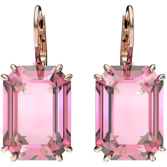Swarovski Millenia Pink Rose Gold-Tone Plated Octagon Cut Earrings