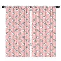 Blackout Kids Curtains,Pink Cartoon Unicorn Star Pattern Childrens Insulated Curtains Set Of 2,Bedroom Essentials,Toddler Room Decor 42"x84"