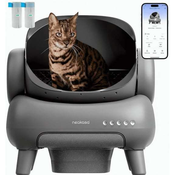 Neakasa M1 Plus Self-Cleaning Automatic Cat Litter Box with Sensor, 7.17L, Odor-Free Waste Disposal, Includes Trash Bags
