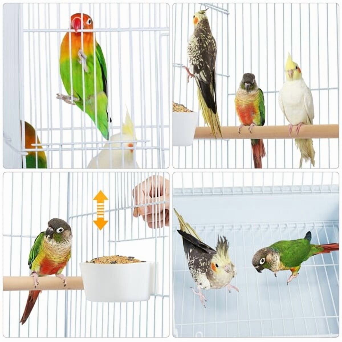 LINJH 47-inch Play Open Top Bird Cage for Cockatiel Conure w/ Detachable Rolling Stand
