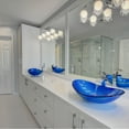 thumbnail image 3 of Novatto TIG-S132-8031CH Azzurro Blue Foiled Oval Glass Vessel Bath Sink with Chrome Drain, 3 of 12