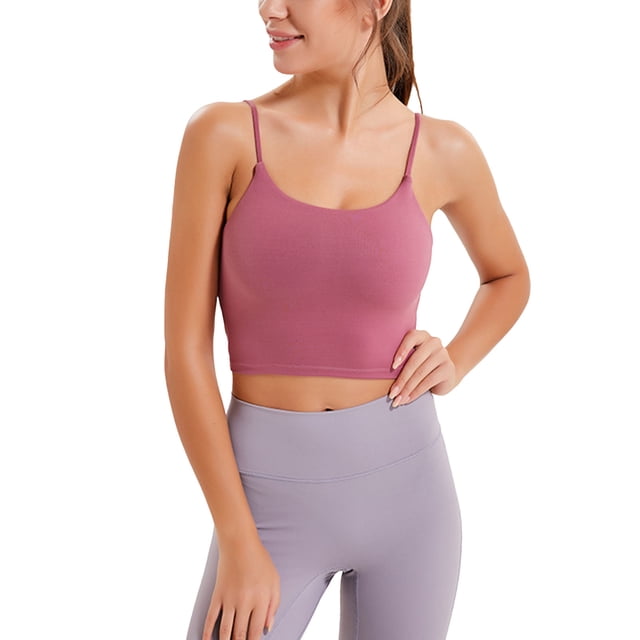 Camiseta sin mangas de Yoga profesional para mujer, sujetador deportivo acolchado con tirantes finos, camiseta sin mangas para Fitness, deporte y entrenamiento para correr