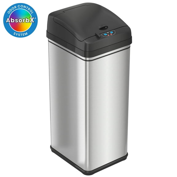 iTouchless 13 gal Odor Absorbing Automatic Stainless Steel Kitchen Garbage Can